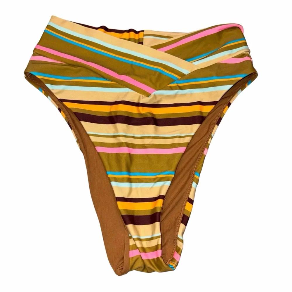 Aerie Brown Stripe Bikini Set size XS & Small